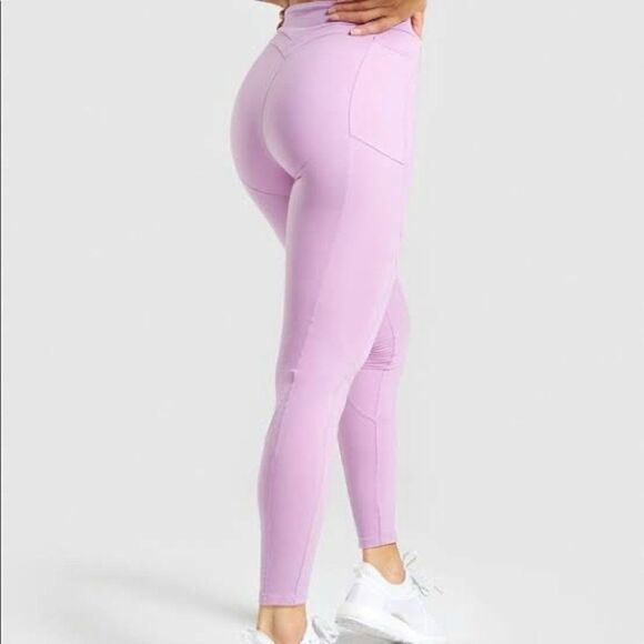 Gymshark Women's Ori Leggings Mid Rise Pastel Grape Purple Size M - Picture 2 of 16